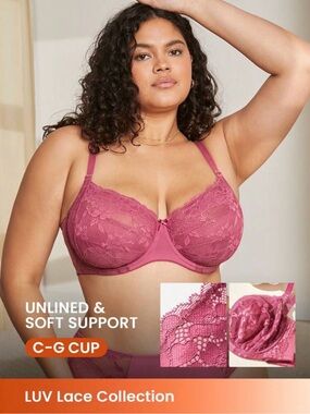 Luvlette Lace Unlined Underwire Bra in Dusty Rose